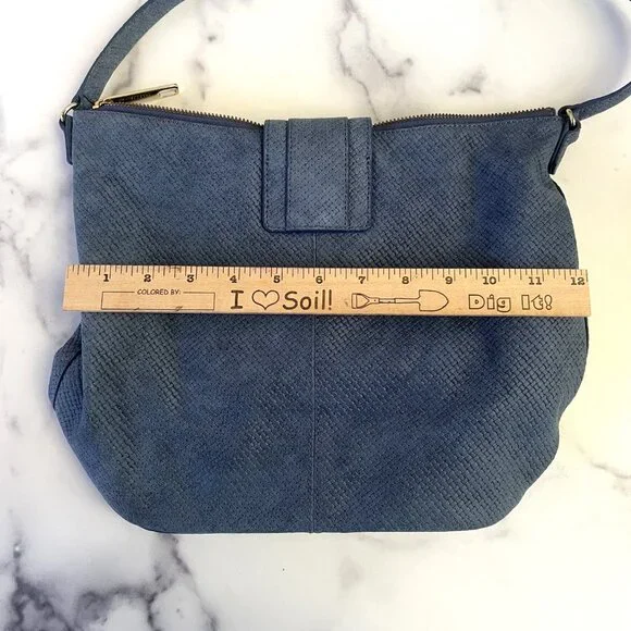 Talbots Woven Leather Hobo Style Shoulder Bag, Cornflower Blue - Picture 14 of 15